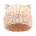 thumbnail image 4 of Kids Hats & Caps Cute Embroidered Cat Knit Hat for Kids Winter Warm Ear Soft Yarn Cap for Cold Weather, 4 of 6