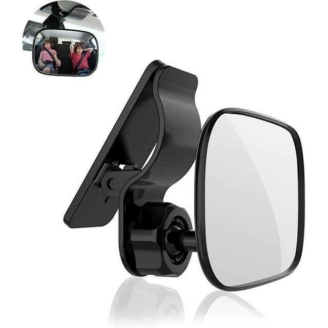 Espejo de coche para bebé, espejo de coche para bebé con rotación de 360 grados, espejo para bebé con clip, monitor para bebé JAMW Sencillez