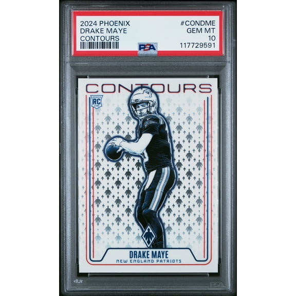 Graded 2024 Panini Phoenix Drake Maye #CONDME Contours Rookie RC Football Card PSA 10 Gem Mint