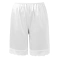 thumbnail image 5 of KHONTS Women's Loose Half Slip Shorts Loose Fit Lace Trim Pettipants Culotte Slip Bloomers Split Underwear Shorts Z04-White M, 5 of 10
