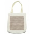 thumbnail image 1 of Abstract Tote Bag, Minimalist Horizontal Brushstroke Stripes Hand Drawn Lines Contemporary, Cloth Linen Reusable Bag for Shopping Books Beach and More, 16.5" X 14", Cream, by Ambesonne, 1 of 2