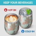 thumbnail image 4 of Floral 12oz Stainless Steel Insulated Wine Tumbler with Lid and Straw – Double Wall Vacuum Mug for Hot & Cold Drinks, 304 Steel Interior, Sweat-Free Design,Thanksgiving,Christmas, Spring,Flower, 4 of 5