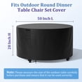 thumbnail image 2 of Agricasst Funda Redonda para Muebles de Patio, Fundas para Muebles de Exterior con 4 Hebillas Ajustables y 1 Cordón, Fundas para Sillas de Mesa Exteriores Resistentes Al Agua 420D UV para Mesa y Juego de Comedor, 50x28 Pulgadas, 2 of 11