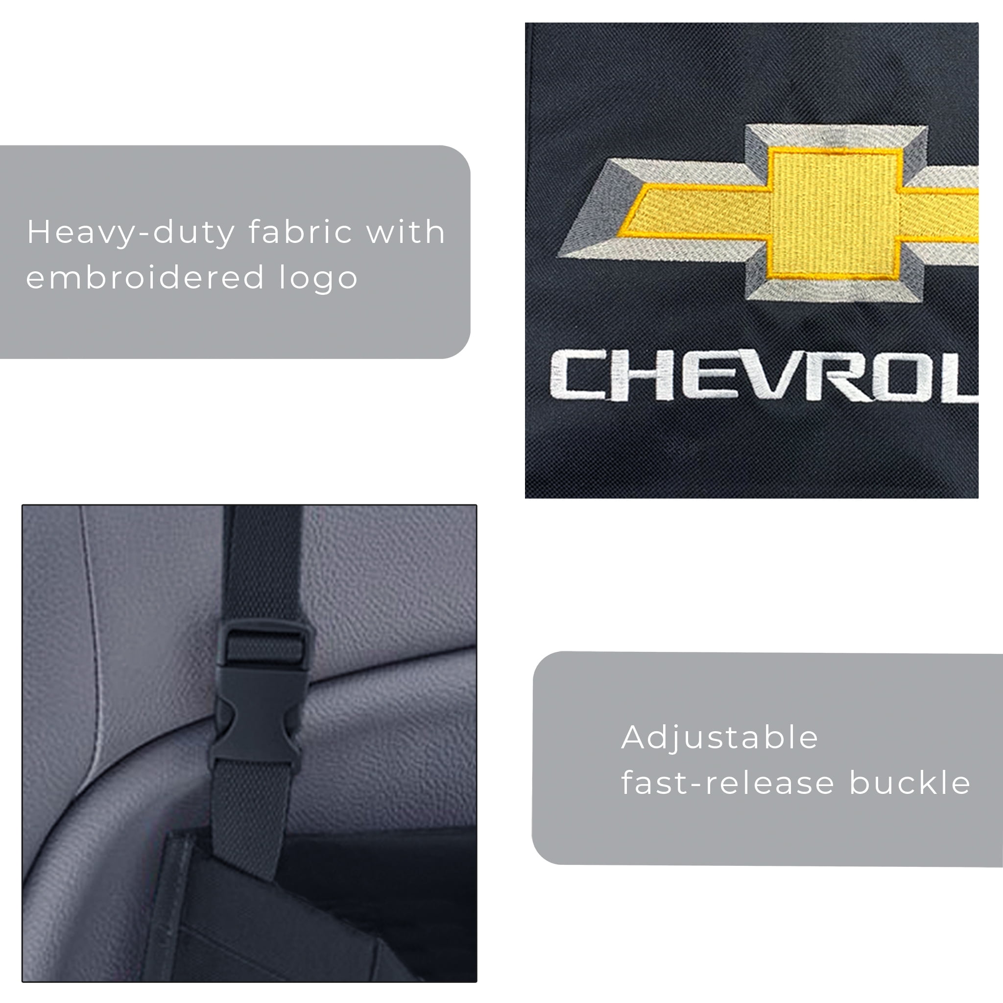 Smart Design Vehicle Waste Bag with Adjustable Strap - 9.5 x 11 Inch - Chevrolet
