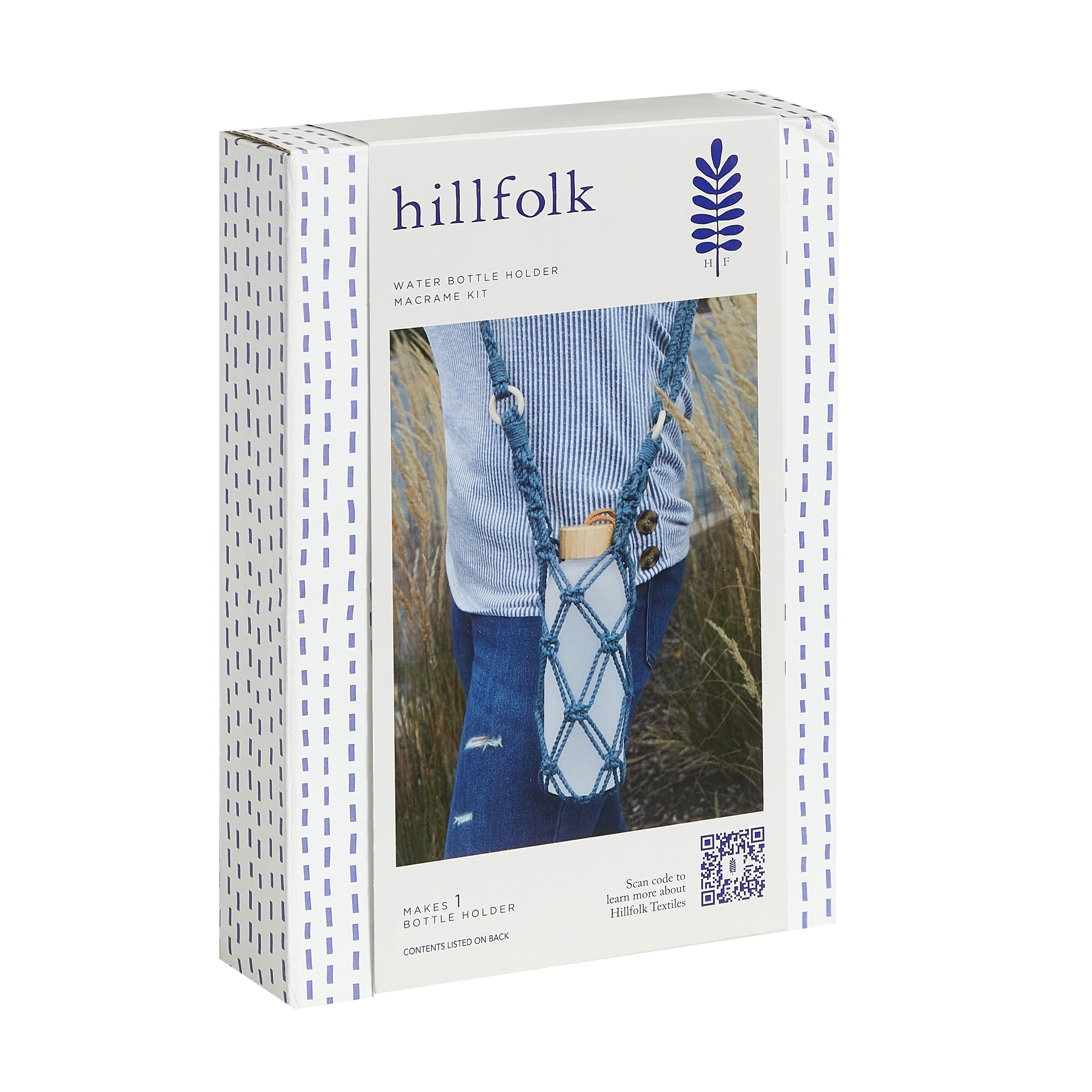 Hillfolk Macrame Bottle Craft Kit with Natural Twine and Beads
