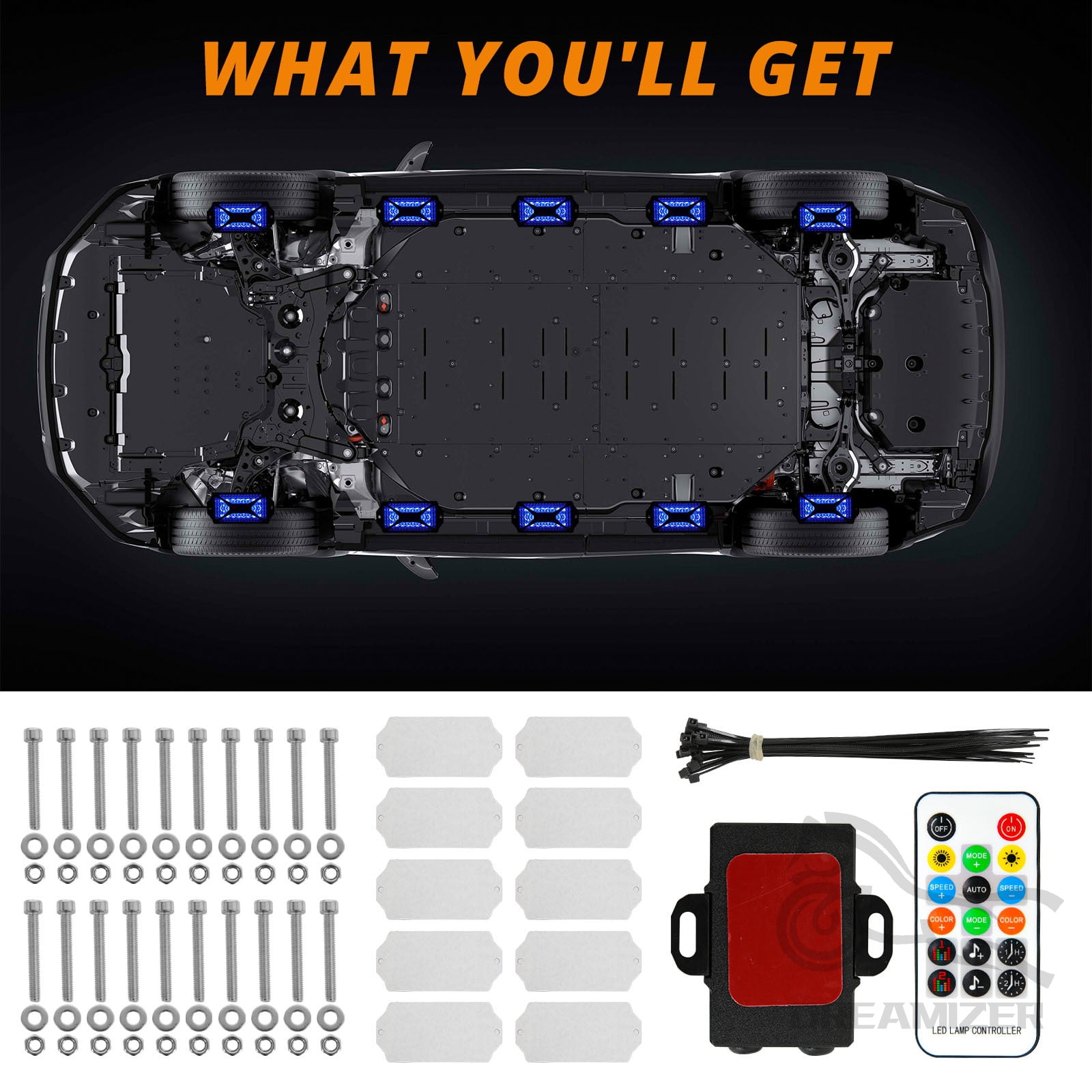10 Pods APP Control RGB 240 LED Rock Lights For Jeep Off-Road Truck UTV Underbody Underglow Trail Rig Light Auto Decorative Lamp
