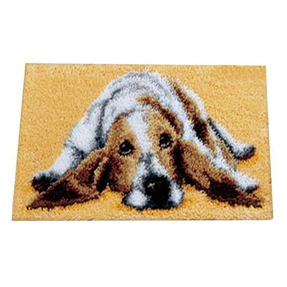 Carpet Latch Hook Rug for Adults Kids Embroidery Animals Cushion 50x30cm - Dog