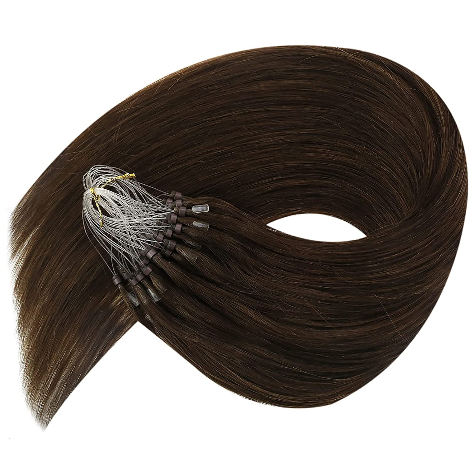 Bifull Professional Brown Aluminum Rings - Anneaux de fixation pour  extensions de cheveux, marron, 50 pcs