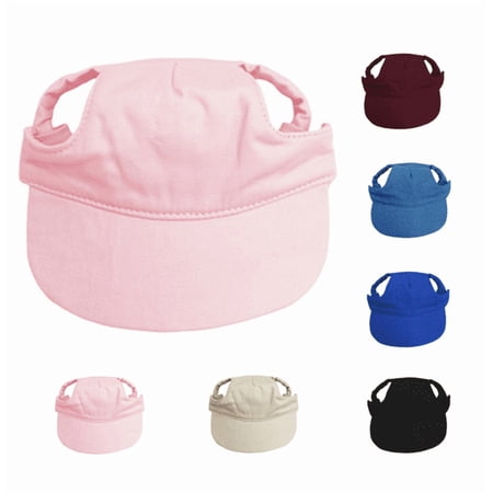 Dog Baseball Cap Pet Hats with Ear Holes for Small Medium and Large Dogs Comfortable Pet Sun Hat with Adjustable Strap Pink S