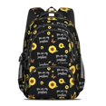 thumbnail image 2 of Sunflower and Butterfly Black Pattern Cute School Backpack Bag with Padded Back and Adjustable Shoulder Straps 16.9 X 12.6 X 5.9 Inches, 2 of 5