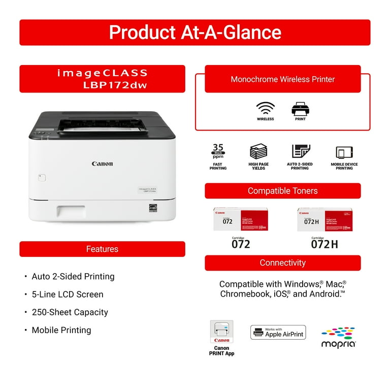 Canon imageCLASS LBP172dw - Wireless, Duplex Laser Printer with 1