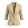 thumbnail image 4 of ClodeEU Women's Single Button 3/4 Sleeve Blazer,Casual Lightweight Lapel Work Jacket Khaki,Women's Plus XL, 4 of 7