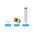 thumbnail image 3 of Uxcell 40 Pcs M10×25 Metal Hexagon Open Coupling Nut with Threaded Pipe and Hex Nut, 3 of 5