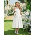thumbnail image 2 of Oudiya Girls Summer Dress Maxi Spaghetti Strap Ruched Flowy Beach Boho Casual Teen Girl Party Sundress 6-14Y, 2 of 6