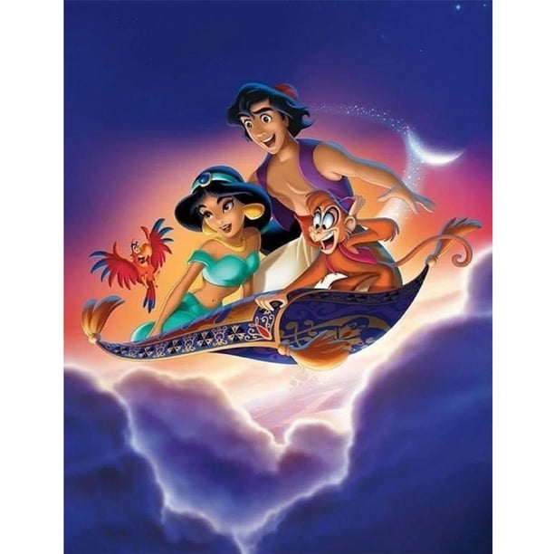 Pintura de diamante 5D DIY Taladro redondo completo Arte de Aladdin Decoración del hogar (QQ665) Hugtrwg Para estrenar