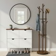thumbnail image 6 of YUCHANG Freestanding Rotary Coat Rack with 3 Shelves and 9 Hooks for Coats, Scarves, Handbags, Coat Tree for Bedroom, Entryway, Livingroom (Walnut), 6 of 16