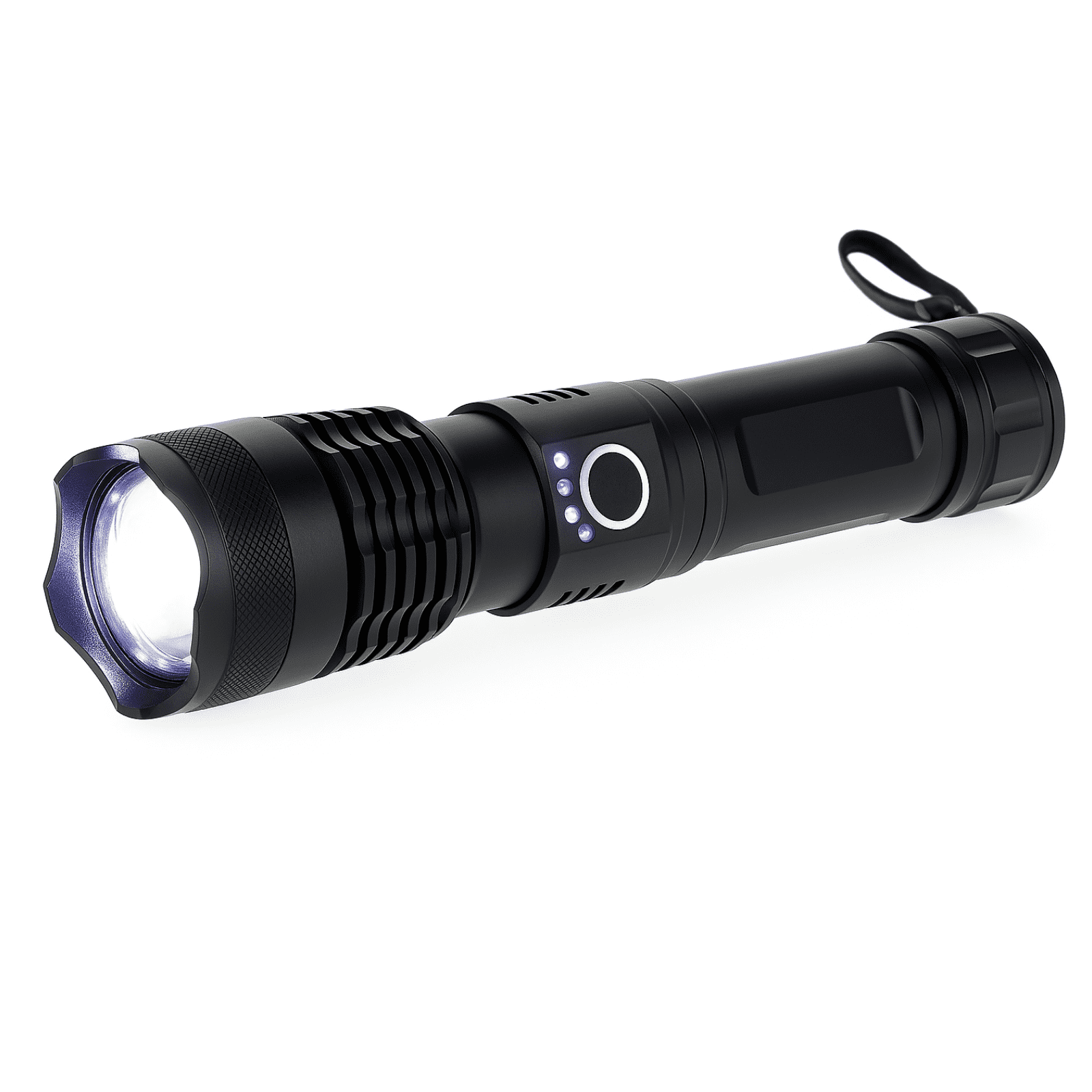 ASR Tactical 2000 Lumen 5-Stage Rechargeable Flashlight with Adjustable Beam and SOS Mode, 7.5 Inches