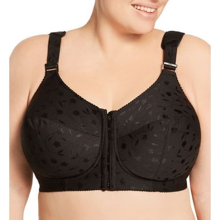 

Women s Elila 1515 Jacquard Front Close Wireless Softcup Bra (Black 40H)