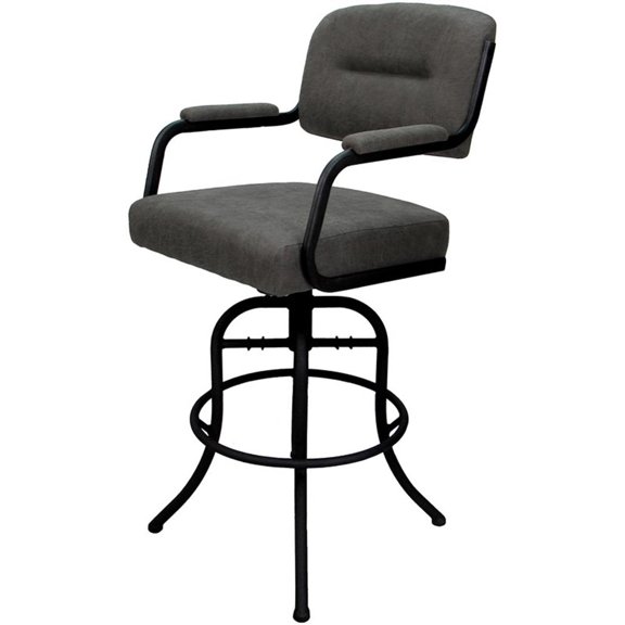 Swivel Tilt Counter Metal Bar Stool 26" - M-110 - Dark Gray - Black Frame