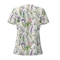 thumbnail image 4 of Naloa Wisteria Flower Print T-Shirts Short Sleeve V Neck Tees for Women Fashion Tops Trendy Lightweight Soft Casual Summer Outfits Clothes, 4 of 5