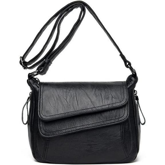 Women's Shoulder Bag Multi Pockets Crossbody Purse Leather Flapover Messenger Satchel Designer Travel Work Handbag