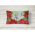 thumbnail image 2 of Poodle Poinsettas Canvas Fabric Decorative Pillow, 2 of 3