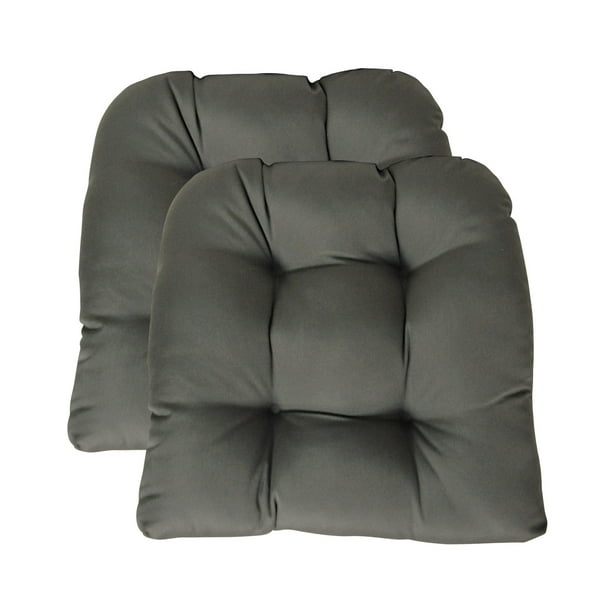 RSH Decor Sunbrella Canvas Charcoal 2 Piece Wicker Chair Cushion Set