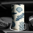 thumbnail image 3 of 20oz Coastal Coral Starfish Skinny Tumblers Stainless Steel Tumbler with Lid and Straw,Vacuum Insulated Double Wall Travel Tumbler Cups with Cleaning Brush for Coffee,Tea, 3 of 6