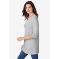 thumbnail image 3 of Woman Within Plus Size Perfect Three-Quarter Sleeve Crewneck Tunic, 3 of 6
