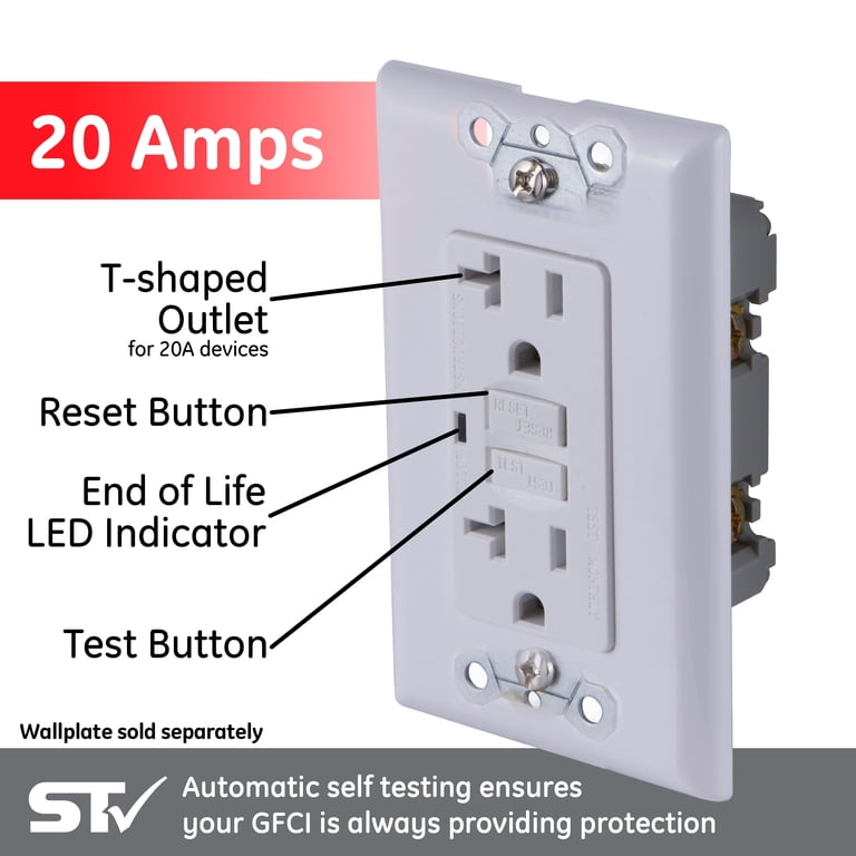 UltraPro 20A GFCI Outlet, White photo 2