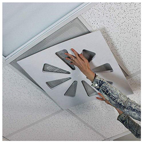 Wooden Shoe Designs Adjustable Air Conditioning Vent Cover | Air Vent Deflector for Office Ceiling AC Vents and HVAC Systems | 24” x 24”