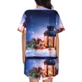thumbnail image 3 of Bixox Women's Lantern On Snow With Christmas Printed Pajama Set 2 Piece Lounge Set Top and Shorts Soft Pajamas, Shorts with Pockets, 3 of 7