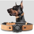 thumbnail image 1 of shiyou-AirTag Dog Collar - Leather Dog Collar with Air Tag Holder | IPX8 Waterproof, Reflective, High - End, Adjustable Soft Padded | Dog GPS Tracker Collars Fit for Medium Large Dogs (Light Brown, L, 1 of 4