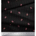 thumbnail image 2 of Soimoi Black Cotton Voile Fabric Berries & Dots Print Fabric by Yard 56 Inch Wide, 2 of 3