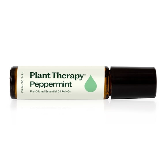 Plant Therapy Peppermint Essential Oil 100% Pure, Pre-Diluted Roll-On, Natural Aromatherapy 10 mL (1/3 oz)