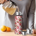 thumbnail image 4 of 20 Oz White Strawberry Plants Fruit Coffee Tumbler Double Wall Insulated Stainless Steel Water Bottle | Metal Reusable Thermoses Flask with Cup Cap | Leak & Sweat Proof with Anti-Dust Lid, 4 of 7