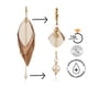 thumbnail image 5 of VANGANIA Aretes largos mujer de plumas Maxi Raven Gold elegantes hechos a mano, 5 of 5