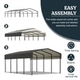 thumbnail image 2 of Upgraded 13x20 FT Heavy Duty Metal Carport with Enhanced Base, Extra Thick Galvanized Steel Frame, All-Weather Oversized Outdoor Car Shelter for Cars, Boats, and Tractors, 2 of 9