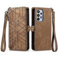 thumbnail image 2 of For Samsung Galaxy A23 5g Geometric Zipper Wallet Side Buckle Leather Phone Case(pink), 2 of 5