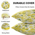 thumbnail image 6 of Outdoor Waterproof Pillow Covers Pack of 2, Yellow Lemon Floral Leaf Summer Fruit Farmhouse Pastoral Decorative Throw Pillowcases Cushion Covers for Garden Patio Tent Sofa Couch, 18x18 inch, 6 of 8