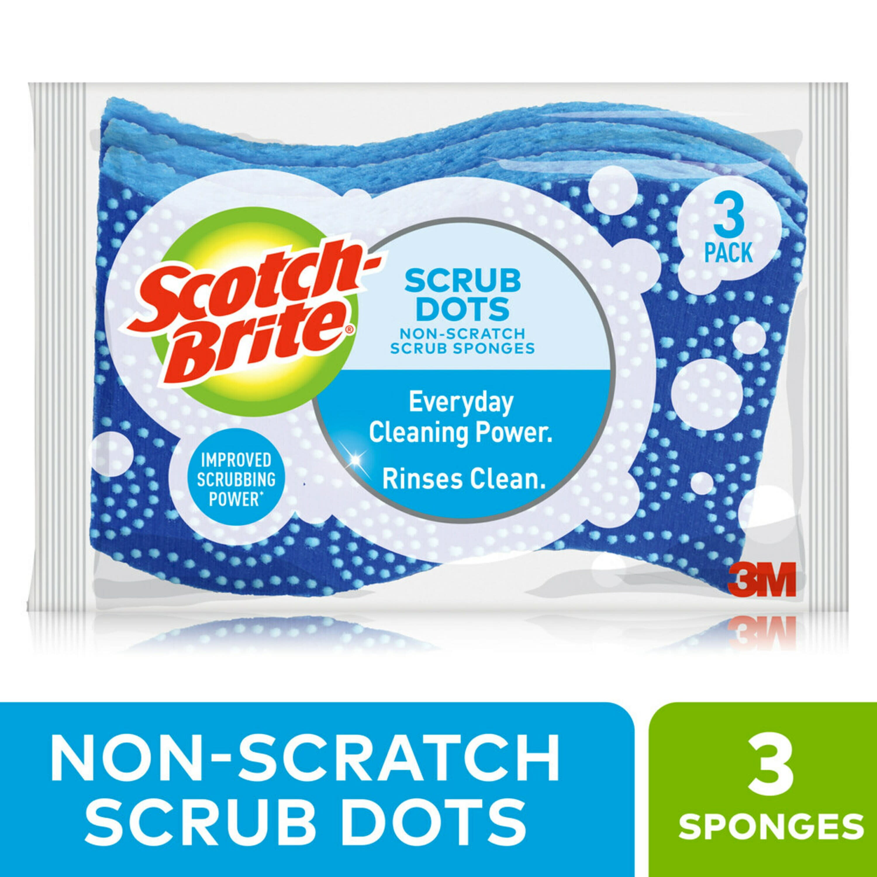 Scotch-Brite Non-Scratch Scrub Dots Scrub Sponge, 3 Count - Walmart.com ...