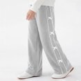 thumbnail image 3 of OGLCCG Tween Girl's 3D Bowknot Sweatpants High Waisted Wide Leg Casual Joggers Pants Loose Y2K Athletic Trousers with Pockets, 3 of 7