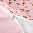 thumbnail image 4 of Homewish Cartoon Dachshund Animal Twin Duvet Cover,Kawaii Cherry Bowknot Twin Bedding,Pink,Pink Reversible,2 Pieces,1 Duvet Cover and 1 Pillowcase, 4 of 6