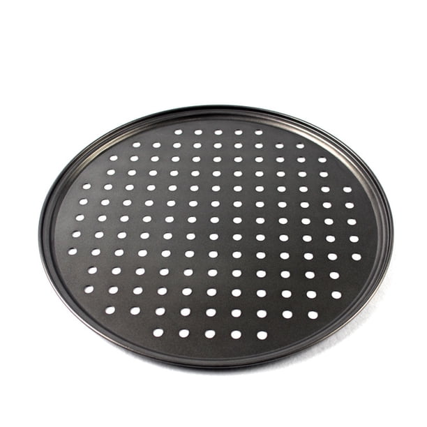 Hemoton Non-Stick Pizza Pan With Holes, 4-Pack Round Baking Steel Pans - 12.5 Inch Perforated Pizza Trays For Oven