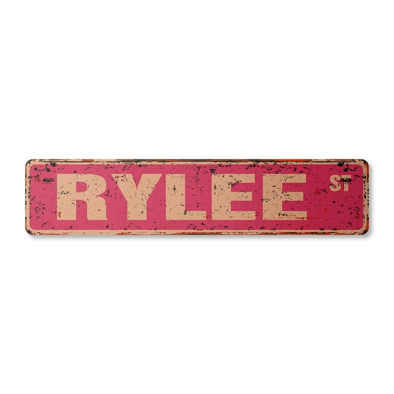 RYLEE Vintage Plastic Street Sign Childrens Name Room Sign | Indoor/Outdoor | 18" Wide