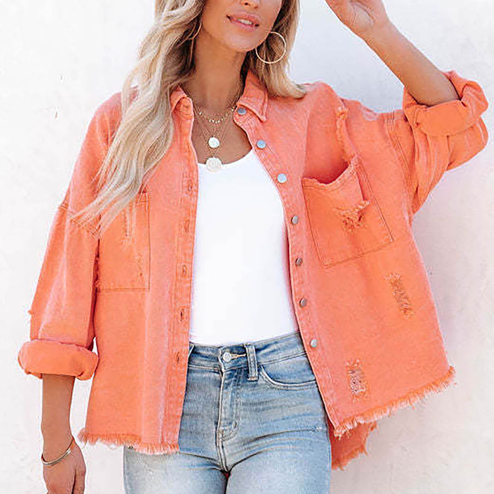 stretch fitted denim shirt