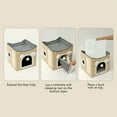 thumbnail image 4 of Cat Hideaway, Warm Foldable Cat Hideaway  for Kitten Beige,Gray, 4 of 7