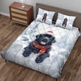 thumbnail image 3 of Playful Newfoundland Welcomes Winter Snowy Day with Cardinal Bird Quilt Bedding Set Newfie Dog Lover Gifts 1 Blanket Bed Cover 2 Pillowcases - 12017, 3 of 5