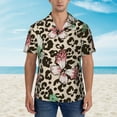 thumbnail image 2 of Kll Men'S Hawaiian Shirt Short Sleeve Button Down Beach Shirts-Leopard Dots Seamless Pattern, 2 of 7