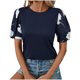 thumbnail image 4 of mfyjkho Tops Para Mujer, Camiseta Informal Holgada De Manga Corta Con Cuello Redondo Para Mujer Tops De Tallas Grandes L, 4 of 5
